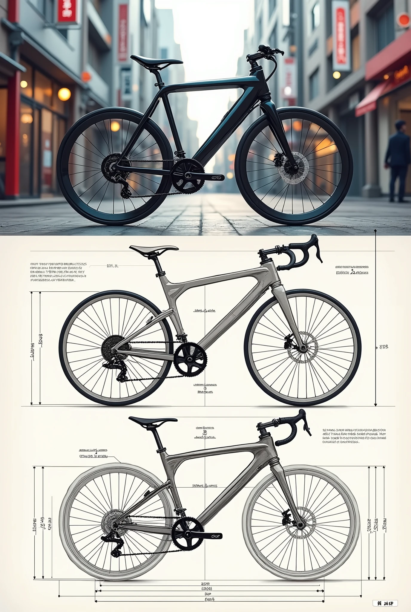 creating a new bicycle model that is unlike any other brand.,  With Tokyo bike brand at the forefront, Images must be in blueprint form