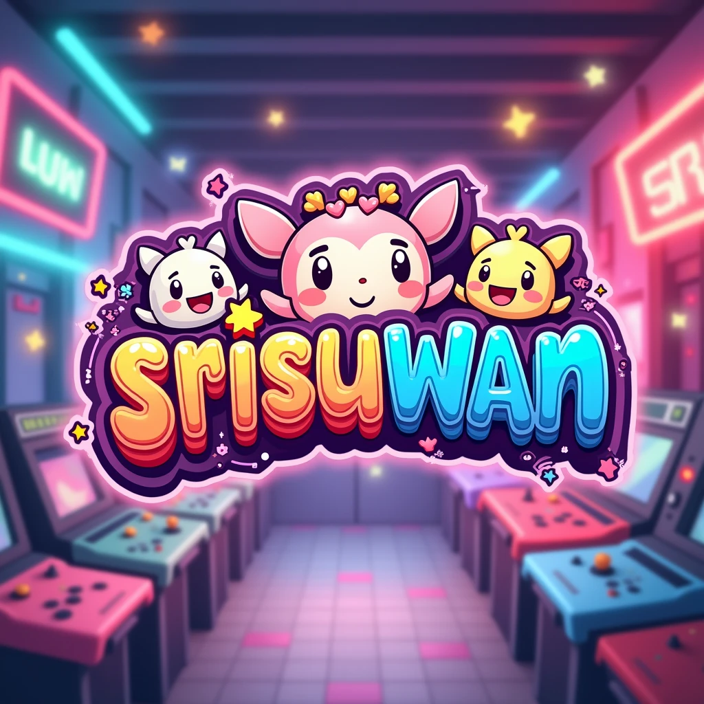 Kawaii logo for a video game channel with the word "SrisuwaN"