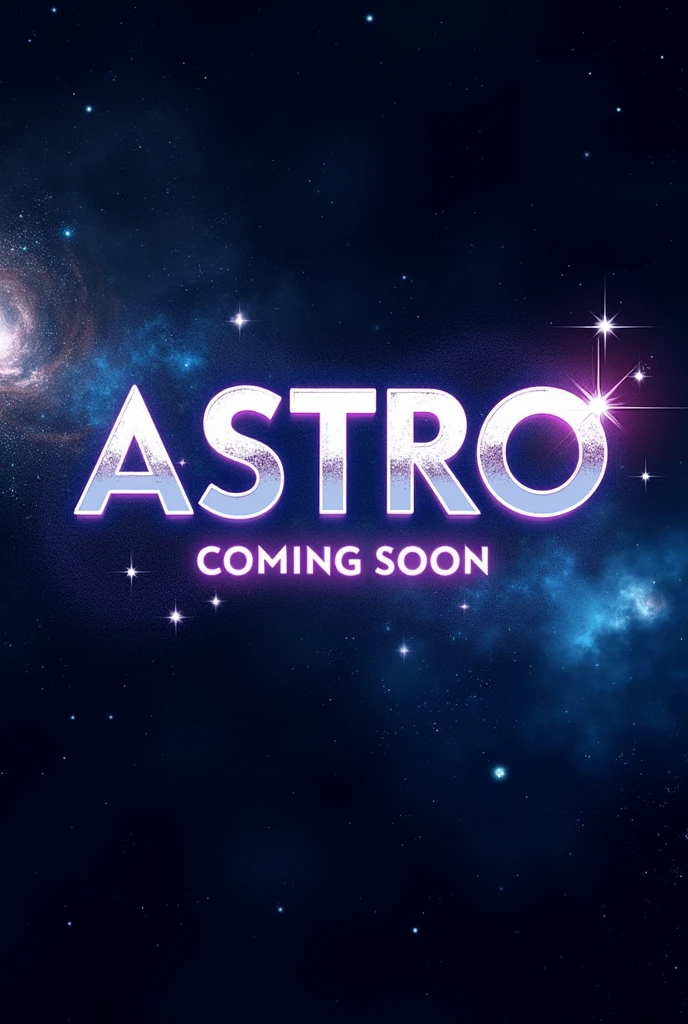 Design a logo that written Astro coming soon.