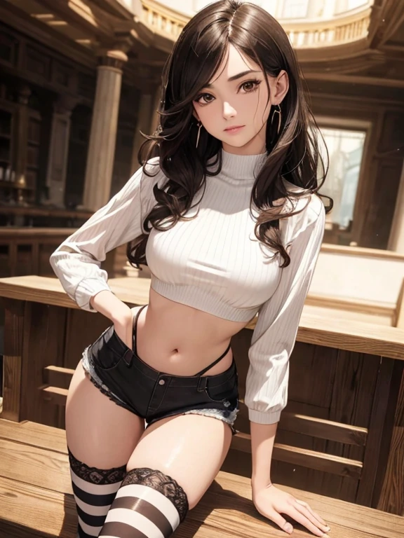 white girl with brown hair, small boobs, no clothes