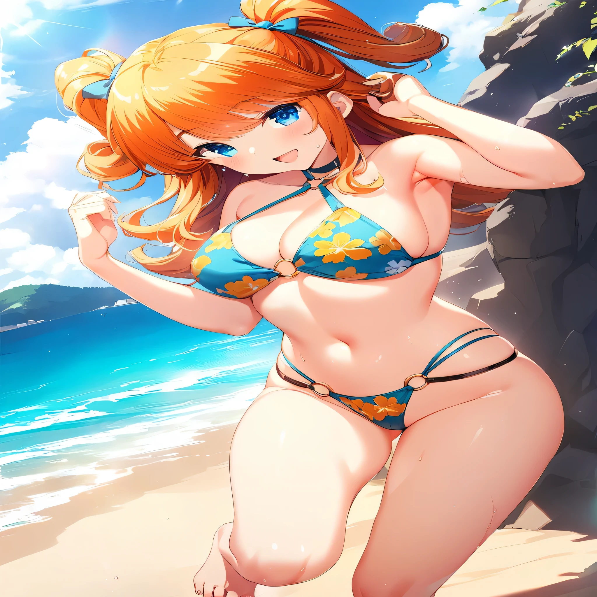 Anime girls in bikinis、I&#39;m on the beach with rocks and ocean in the background, we one piece, beautiful portrait of we, Swimwear, At the Beach, , we from one piece, At the Beach, Realistic Bikini, we, I also make fan art, is wearing a Swimwear, At the Beach, Fascinating anime, Swimwear, thick