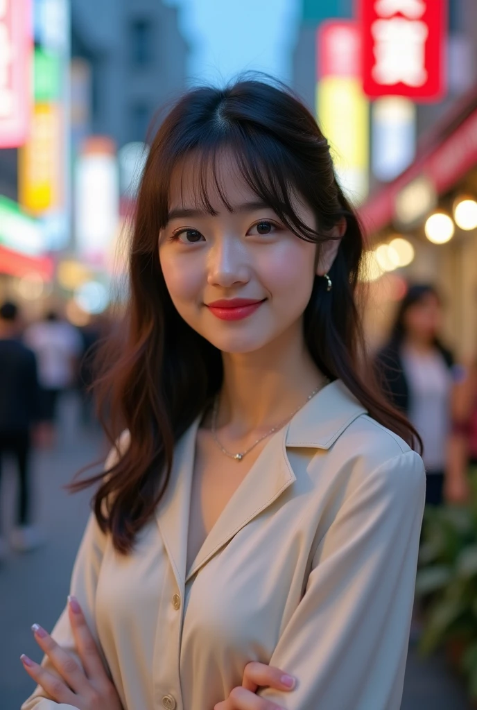 one person&#39;s,Japanese, (beautiful girl, Delicate:1.3), (18-year-old:1.3), break, (blouse:1.3), break, Extremely detailed clarity, (Symmetrical eyes:1.3), break, (Street Snap:1.3), perfectly trimmed fingers, break, Small breasts, Brown eyes, Parted bangs, Brown Hair, break, (Eye and facial details:1.0), break, (masterpiece, Highest quality, Very detailed, Detailed face, 8k),smile