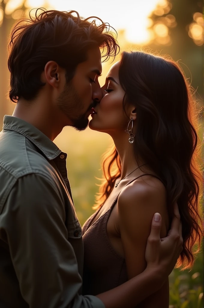 *He was a little surprised when she put a hand in his hair as they continued the kiss., However, feeling her hand in her hair, He liked that, whereby, I shorten the distance further, as much as he could, I shorten so much distance, that he was already on top of her, astride, without stopping kissing her*