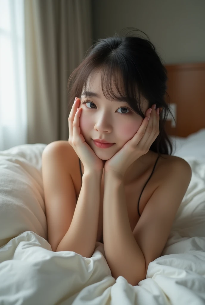 Realistic photo, 25 year old Japanese woman, nude, Lie on the bed with your legs spread, Detailed face and body, Natural light, High resolution, photoRealistic, (Highest quality,8k,High resolution,masterpiece:1.2),Very detailed,(Realistic,photoRealistic,photo-Realistic:1.37),Realistic skin texture,Beautiful eyes and lips,Beautifully detailed face,Long eyelashes,Smooth Skin,Natural body shape