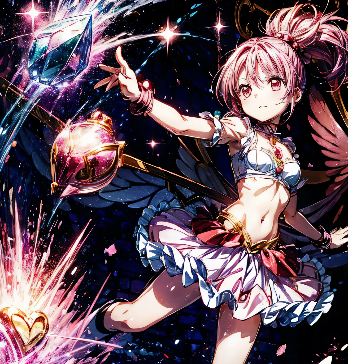 Madoka Magica　　Soul Gem Corruption　　beautiful girl　Magical girl　Sakura Kyoko　Red Ponytail