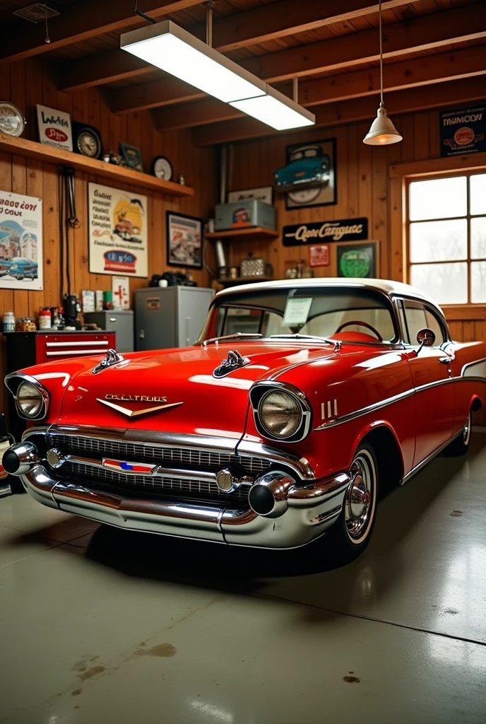 Chevrolet car in a garage at home