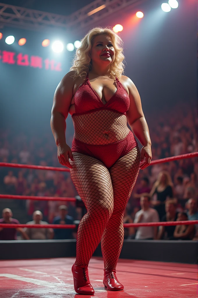 lambada,Sexy 50 years old fat busty fishnet tights body builder biggest woman wrestling man ,full body,sexy Mascot costume
