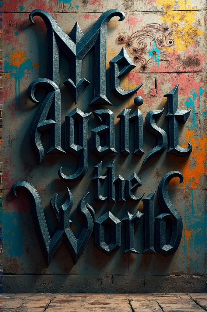 You can make a design of the word me against the world in this font. Blackletter