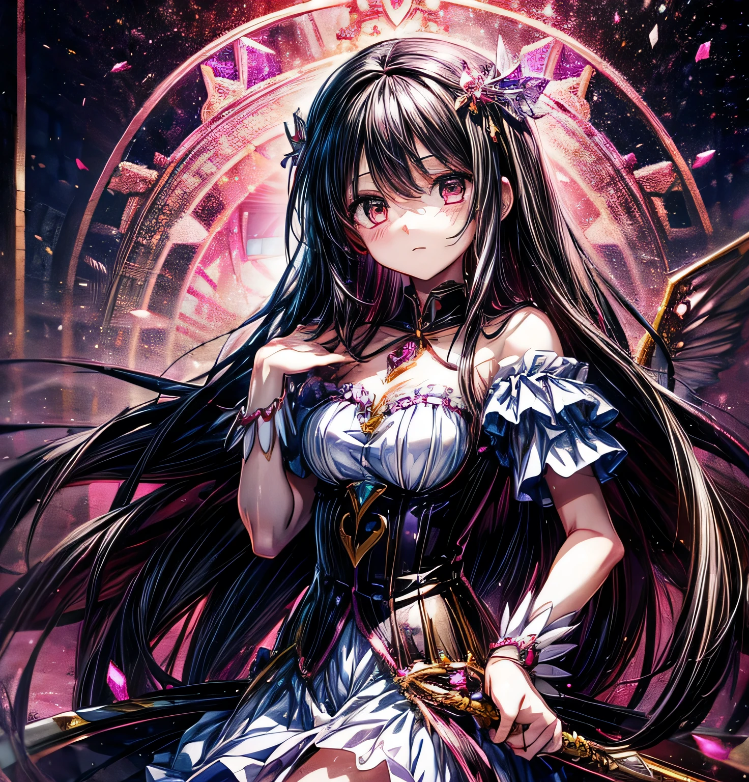 Madoka Magica Soul Gem Corruption beautiful girl Magical girl Homura Akemi Black Hair long hair