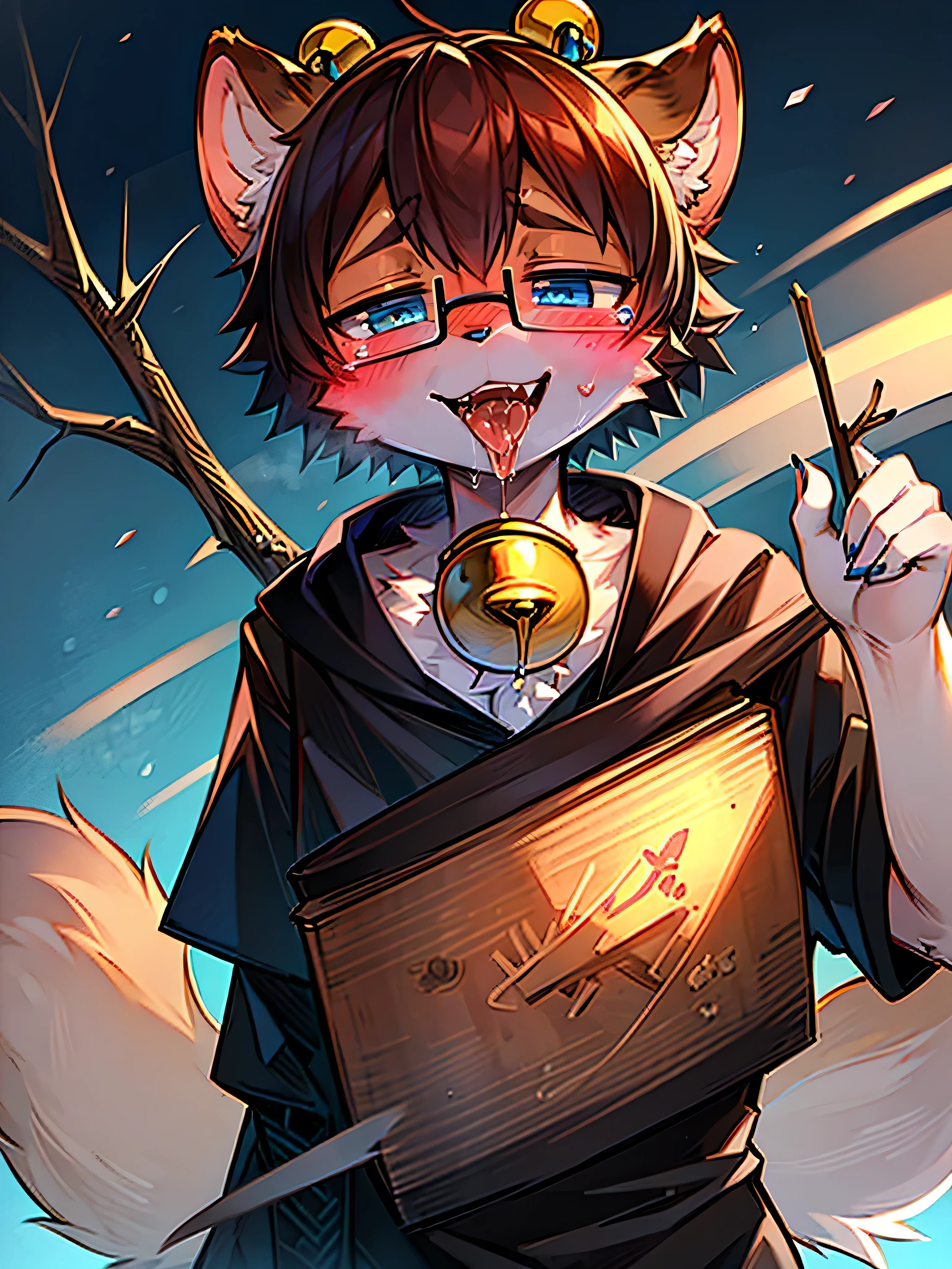 boy, wolves, mascle, furry, standing alone, brown fur, barebody, in the bedroom, on top of the bed, lying down, reading a magazine, anatomical correct, Well lit room, anime styling, best qualityer, ​masterpiece, 16K, realisitic.
