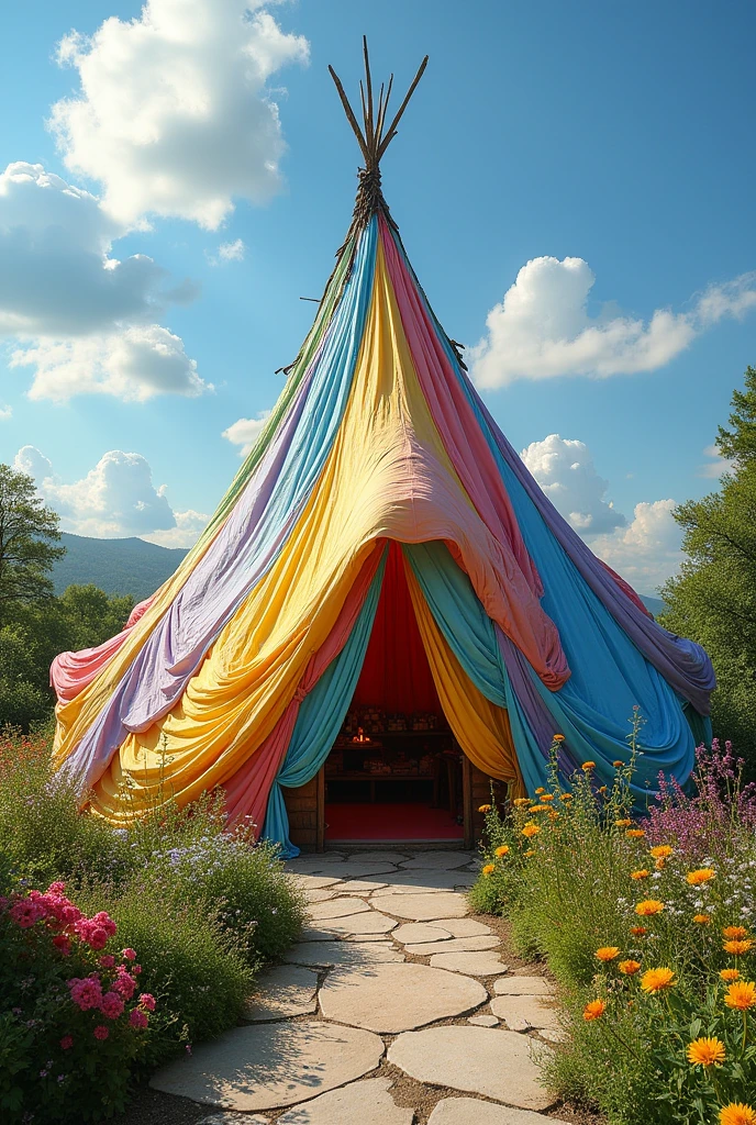 A Building create with cloth