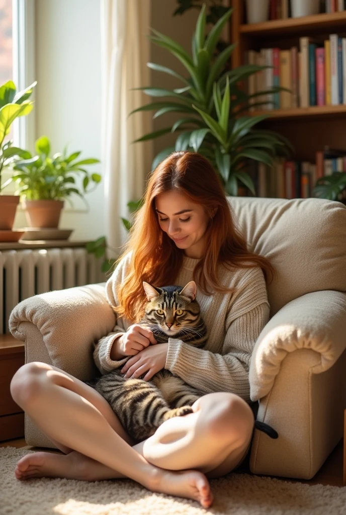 One cat in room with her wife