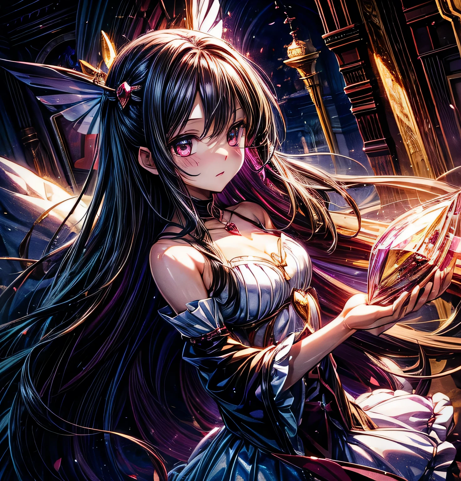 Madoka Magica　　Soul Gem Corruption　　beautiful girl　Magical girl　Homura Akemi　Black Hair　long hair