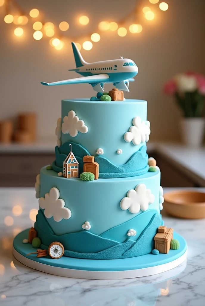 create a cake photo for have a safe journy arsh