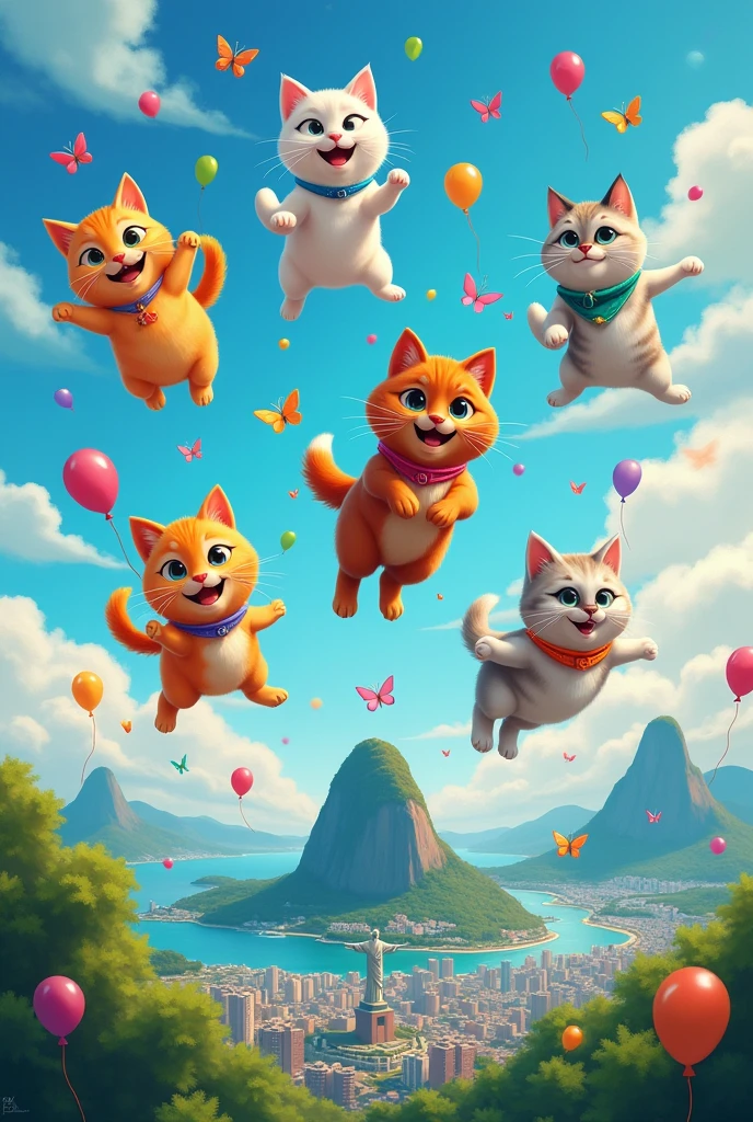 photo of cats and dogs in thousands and flying in rio de janeiro