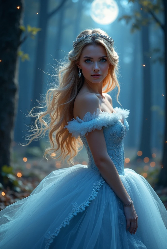 Cinderella, (masterpiece), best quality, (see through), expressive eyes, perfect face with and naked body shows her pussy