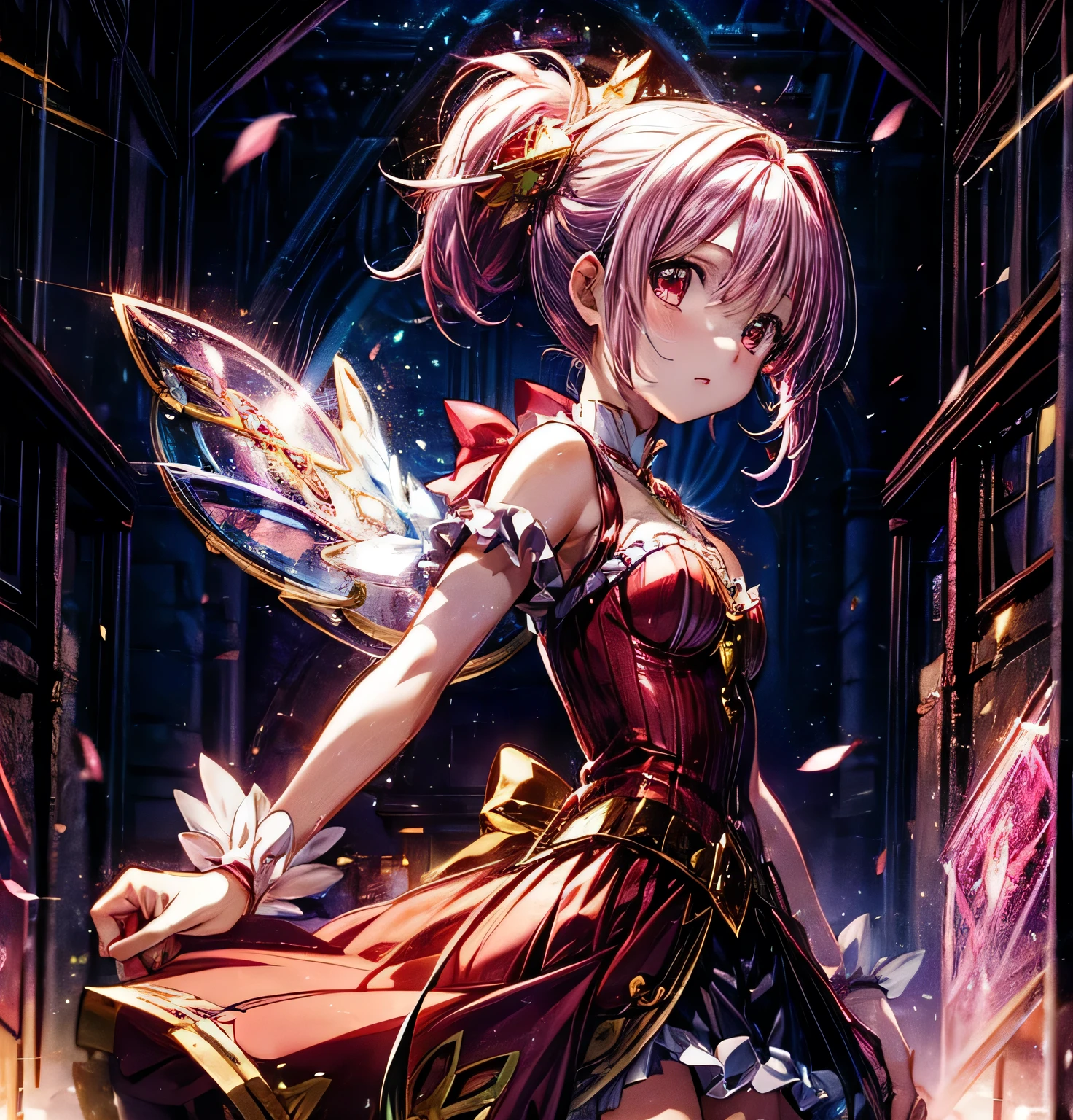 Madoka Magica Soul Gem Corruption beautiful girl Magical girl Sakura Kyoko Deep red ponytail