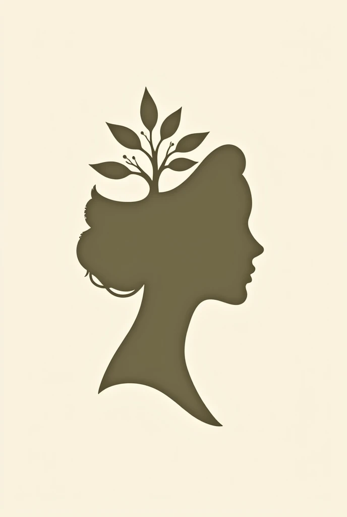 Make me a logo of a woman&#39;s profile silhouette with a simple tree, not so extensive
