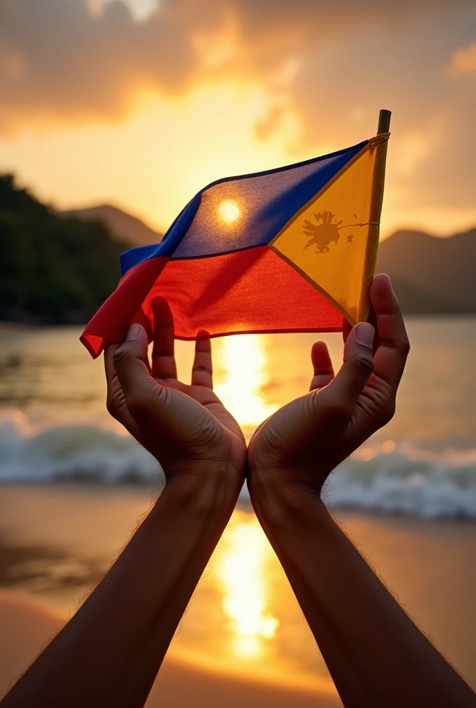 Philippines flag hands
