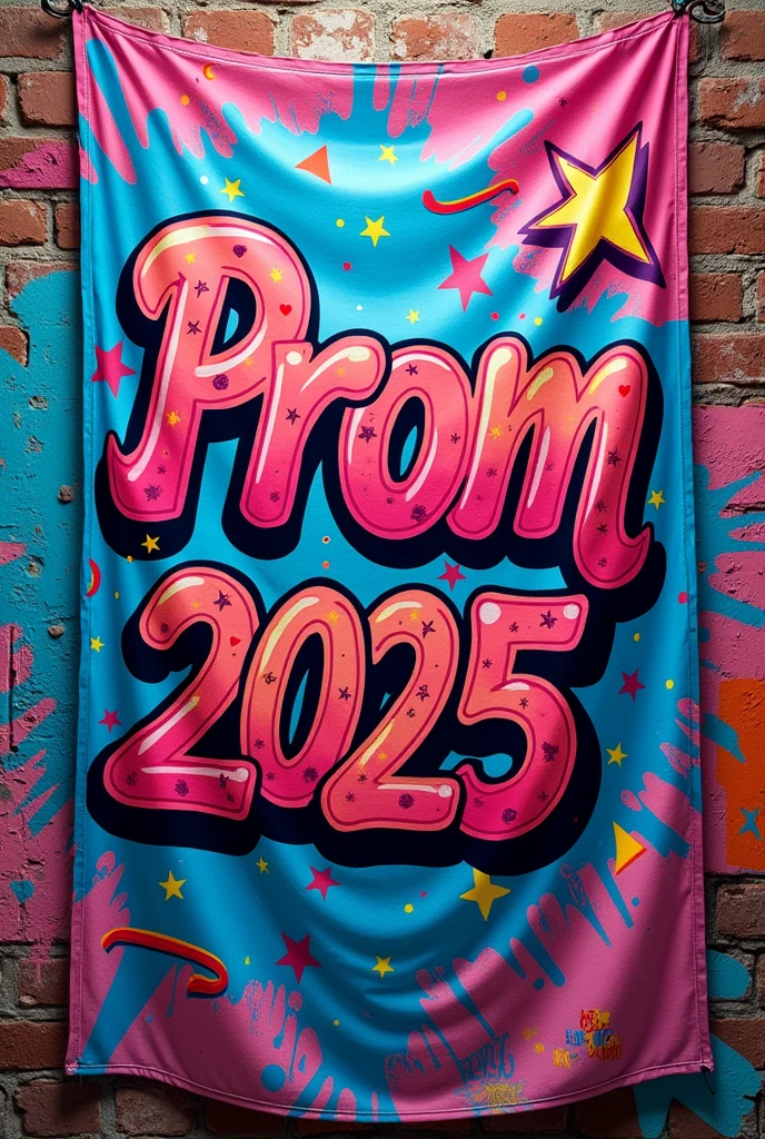 Flag that says prom 2025 graffiti style Other style