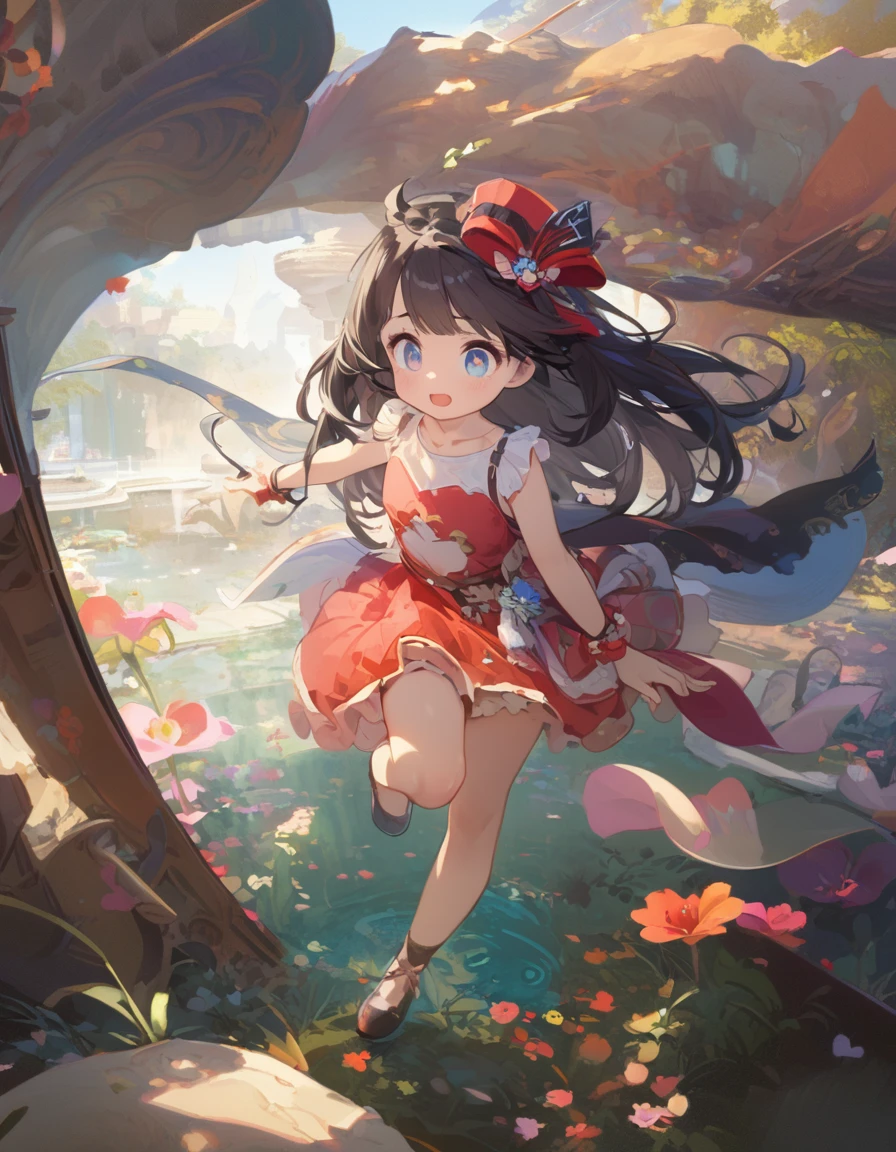 quality\(masterpiece, best quality,8k,非常に精細なCGユニットのwallpaper,High resolution,top-quality,top-quality real texture skin,Surreal,Increase the resolution,RAW Photos,最高quality,Very detailedな,wallpaper\), break ,One person\(Little,So cute, Adorable, cute,Small child,,Little,大きな泣き顔cute泣き顔,high school girl\((((Large Breasts\(Very detailed\)))),(black:1.3),(((Very large))),Too big,Smooth, Shiny,Peek into\),A sexy dress that will kill virgins、whole body,Big eyes,Eyes of the Universe,Long Hair,Long tail,\(Cosmic Hair,Short Hair、Layered Shaggy,\)\), break ,background\(Dance,Flowers、Fall and land on your bottom in the fountain、Happenings\((black:1.5),many kinds of Flowers,beautiful\),Best lighting,\),From afar、