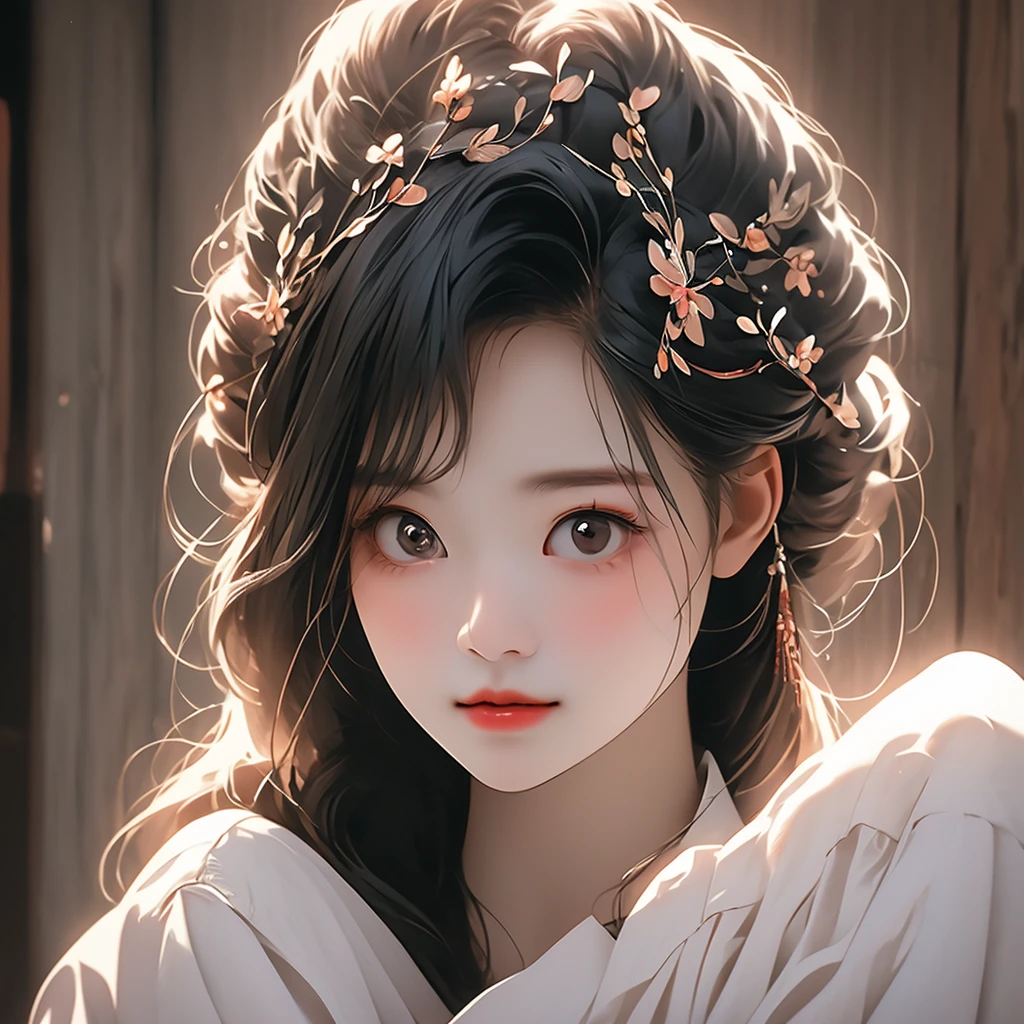 1930s korean woman, bar prostitute, slight exposure, face and upper body, portrait, seductive, ultra high definition, high detail, masterpiece
