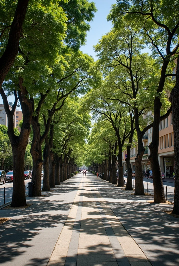 a square with trees in Rio de Janeiro, Brazil. Photograph taken with the iPhone camera in a naturally lit environment, high resolution image but maintaining a touch of reality without exaggerated filters.