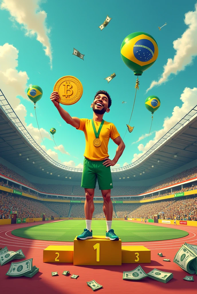 Image consistent with the phrase If the Brazilian economy were an Olympic sport, we would win the gold medal in the modality" Economic Disaster at Record Distance".