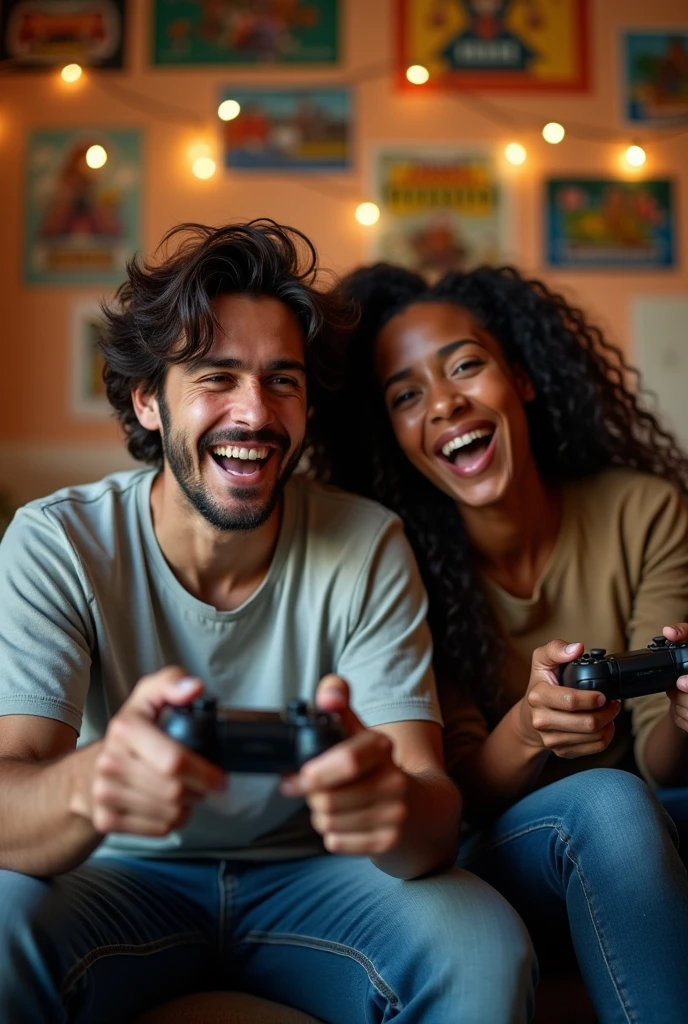 homme francais joue au jeux video avec une femme malgache