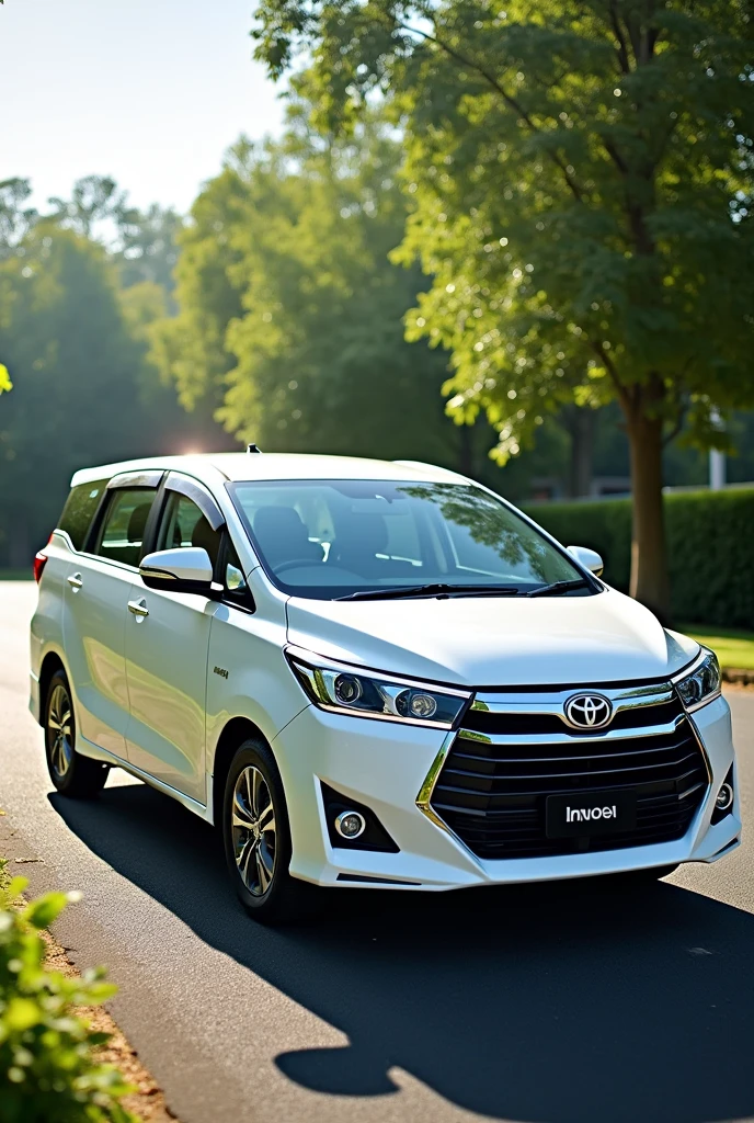 An exterior car of Innova crysta white