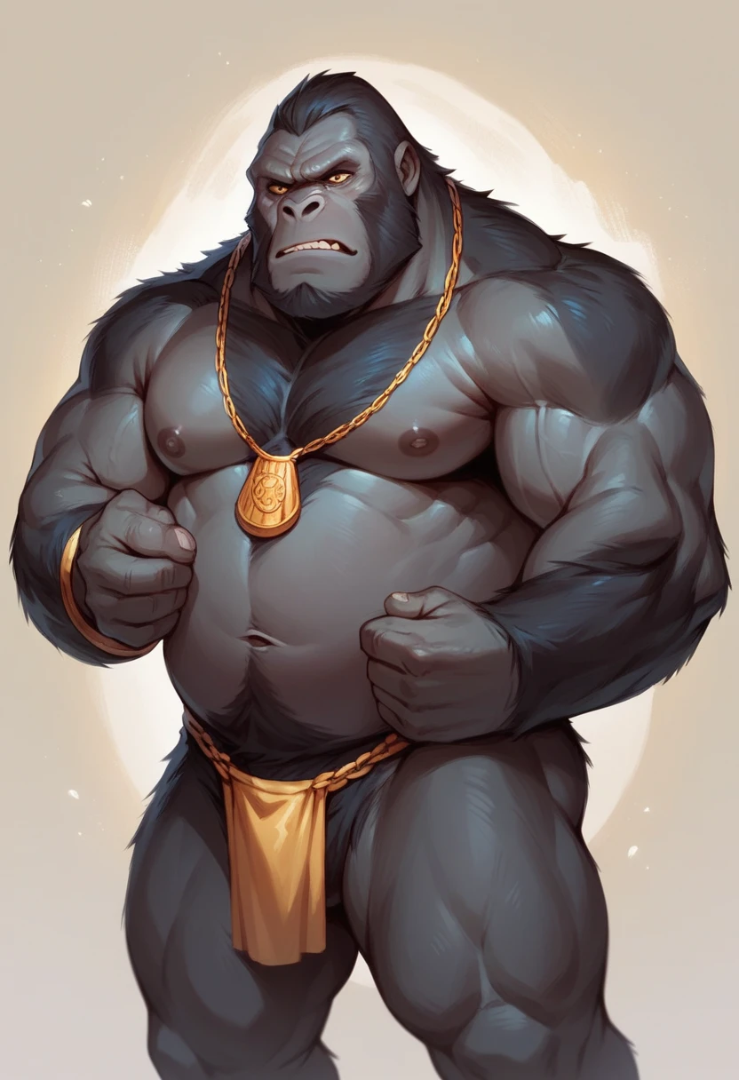 Animal golden gorilla, golden gorilla