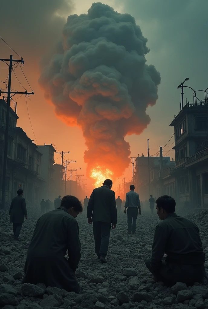 (Hiroshimaa day harsh bomb explosions and people dying ...deep harshness