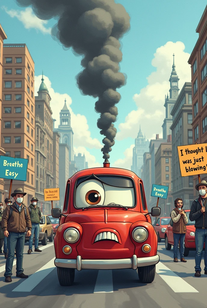 A meme about vehicle pollution with phrases