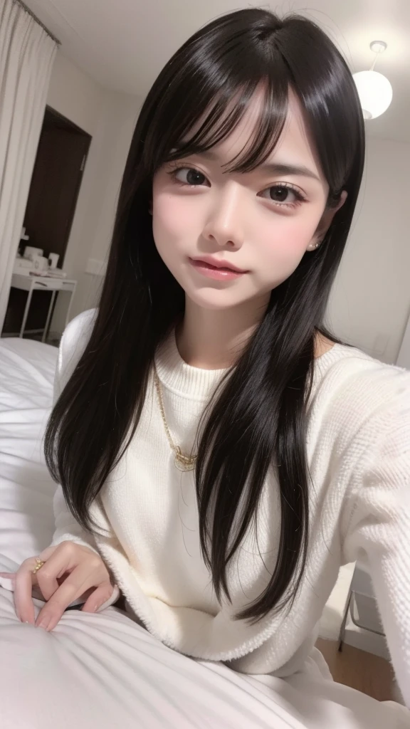 High resolution, masterpiece, accurate, Anatomically correct, Winner of numerous awards, Highest quality, Damaged, High-resolution model, High detail, Ultra high definition, Textured skin, Very detailed, retina,
one person, 独奏, Long Hair, ((smile, Open your mouth, tongue, Show your tongue, Dripping saliva:1.3)), Background blur, ass pov,
bed invitation, lifting covers
(Japanese Instant Glamour、Japanese underground idols、Japanese jiraitype girl)
((Room with dim lighting:1.8, Love Hotelのbedの上、Love Hotel:1.7, Desaturated lighting:1.6,movie light effect, Super detailed, Movie shooting, movie),
Lying on the bed、Euphoric face、Sexual seduction
(masterpiece、Can be viewed、masterpiece、最High resolution 、Highest quality、Highest quality、Cinematic Lighting、High-end rendering、Safe at Work、Safety Sensor),Super large breasts 、mature、Black Hair, (((Captivating smile )))、Open your mouth ,bed ,steam,sweat, Vulgarity、Heavy breathing ,Put your hand in front of your mouth,(((night:1.8, Desaturated lighting、Love Hotel:1.8, In the bed with the lights off:1.2))) Big Crewneck、White mini sweater dress、 being somewhat excited、NTR, Cheating Woman、A woman who is sexually seductive、Alluring beauty、nightlife