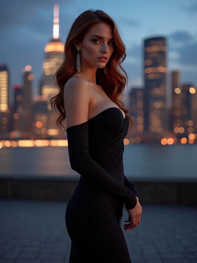 Create a woman with the same outfit and style as the image below in ultra realistic 8k