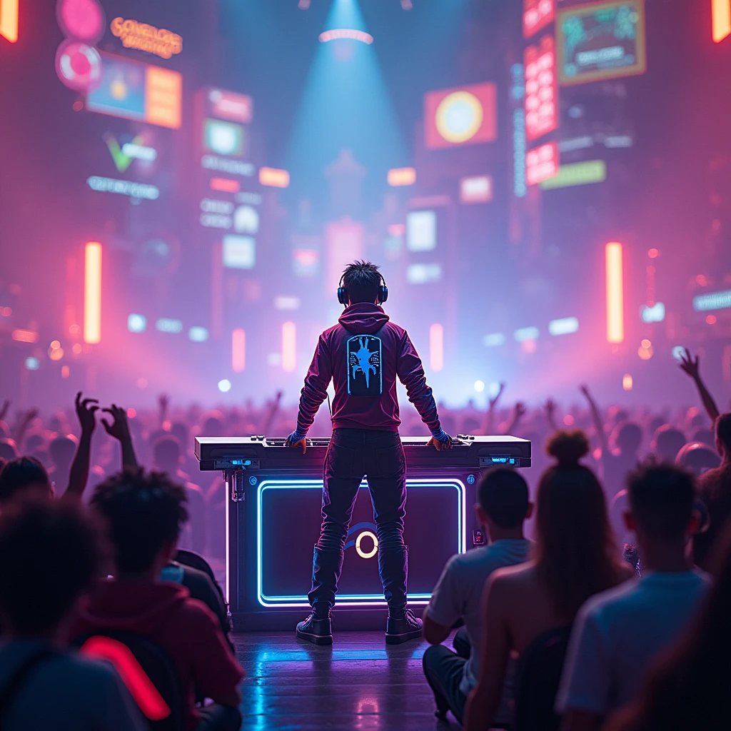 AI Art、Metaverse、cool、Nft 、game、music、trend、cyber-、live、Full audience、World Championship、Intense Pokémon battles、Dance Battle、Trump