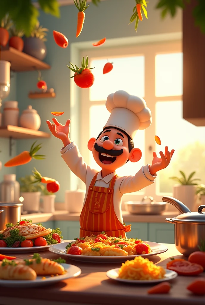 Please provide me a design for food advertisement poster with a brand and a title