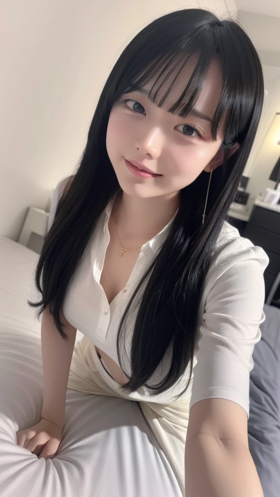 High resolution, masterpiece, accurate, Anatomically correct, Winner of numerous awards, Highest quality, Damaged, High-resolution model, High detail, Ultra high definition, Textured skin, Very detailed, retina,
one person, 独奏, Long Hair, ((smile, Open your mouth:1.5, tongue, Show your tongue, Dripping saliva:1.3)), Background blur, is ((ass pov)),
bed invitation, lifting covers
(Japanese Instant Glamour、Japanese underground idols、Japanese jiraitype girl)
((Room with dim lighting:1.8, Love Hotelのベッドの上、Love Hotel:1.7, Desaturated lighting:1.6,movie light effect, Super detailed, Movie shooting, movie),
Lie、Sleep in bed、
Lying in bed、Euphoric face、Sexual seduction、