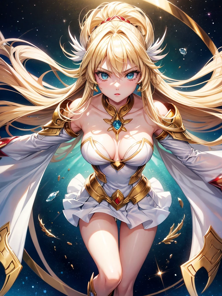 アニメ, 18 year old girl  {face perfect}, {hair blonde}, {greeneyes}, {asymmetrical eyes}, {perfect nose}, {red lips}, {full body 5.0}, {virgin saint seiya style gold armor},
masami kurumada
{8k image}, {128k ultra resolution}, {ultra quality 128k}, {128k high quality sharpness},