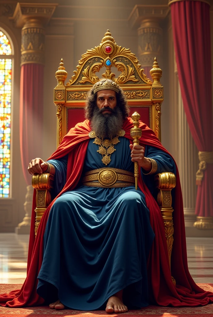 A super high-resolution 3D image of Prophet Solomon and his throne
