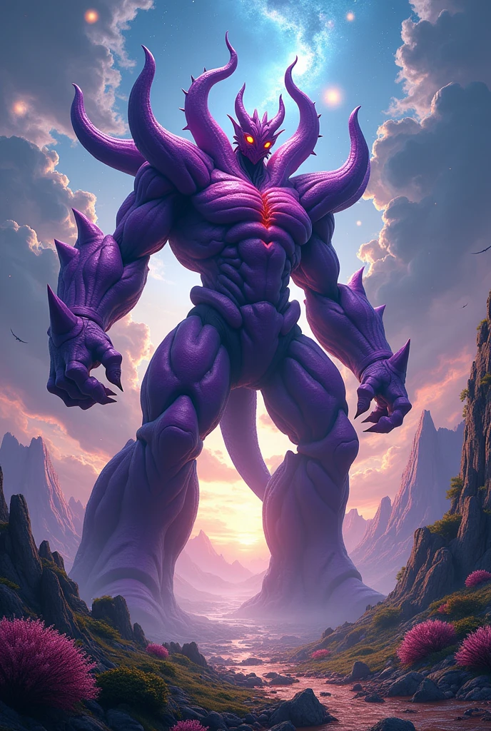 Status Terraforgmon
Nama    : terraforgomon age       :4 billion years of sex: No Height.   :2000 meters Terraforgmon&#39;s form is shaped like a humanoid Titan with hard and sharp tentacles., his eyes are bright red, has sharp nails, Sarto&#39;s body is muscular, and the color is purple all over