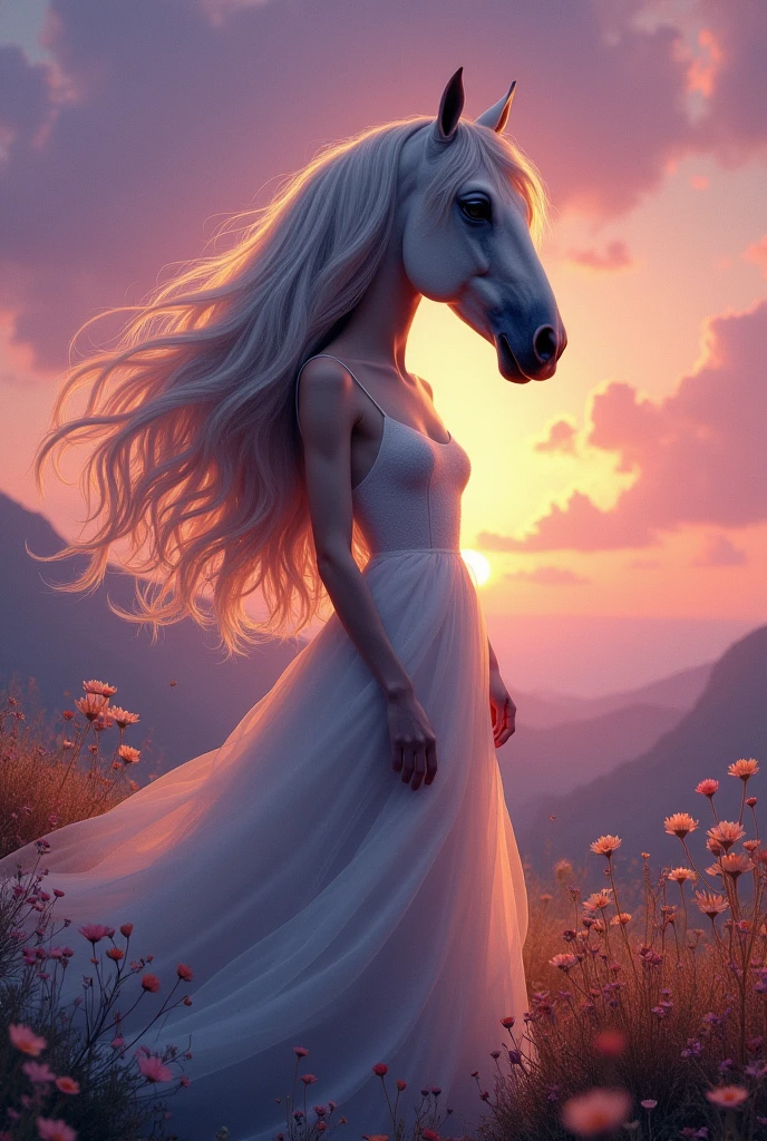 Woman with horse head