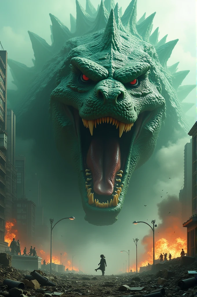 Godzilla Head Roar Green