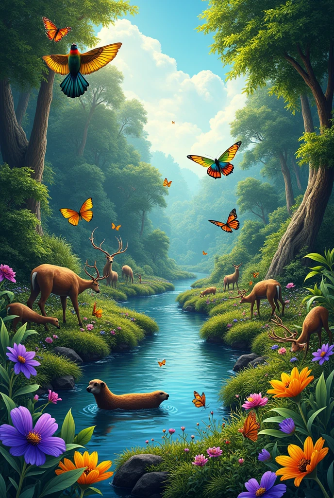 Ecosystem with living things