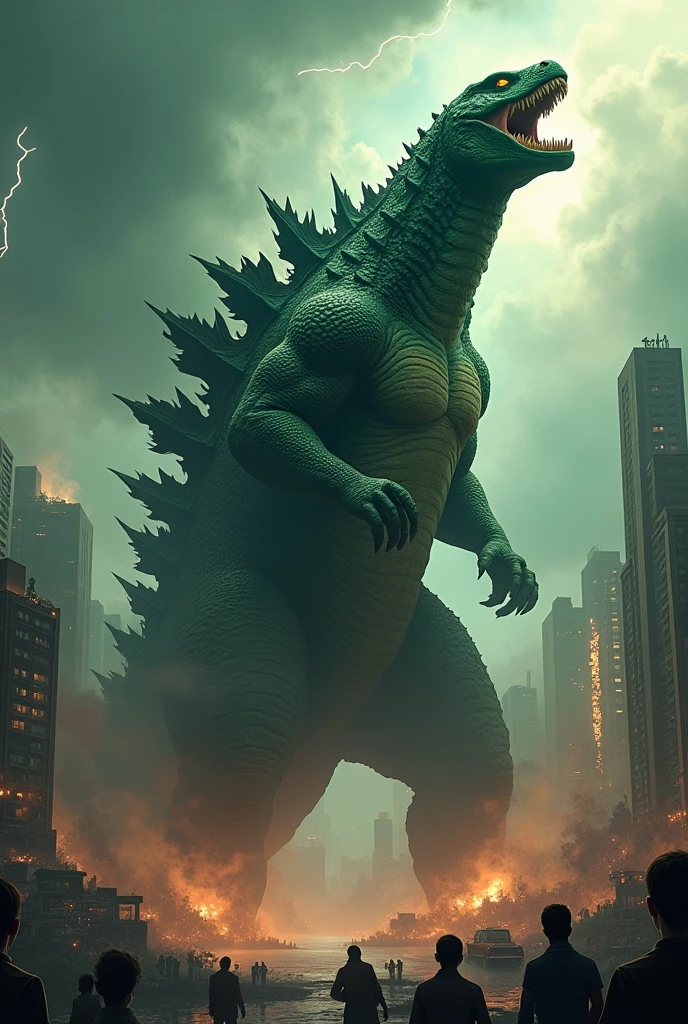 Godzilla Green roar head