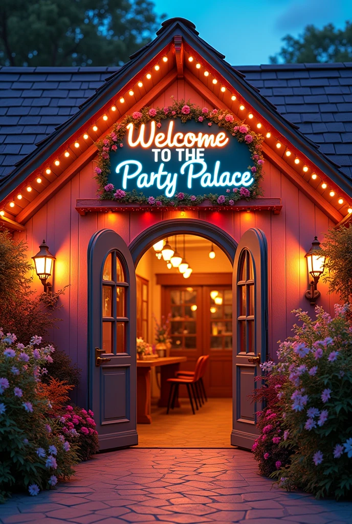 I wanted to generate an image with the name of the entrance to the vivacious party house