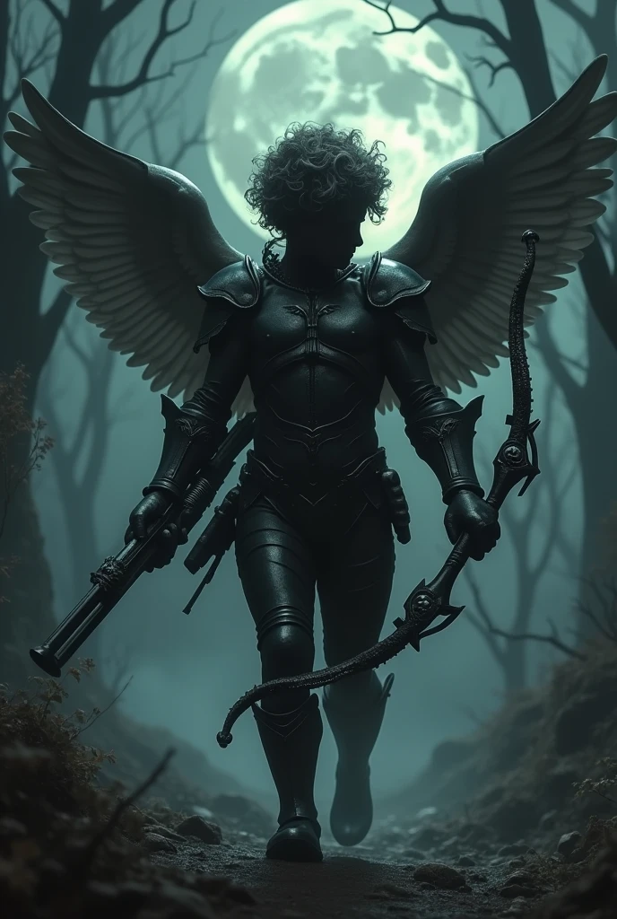 A DARK VERSION OF CUPID AND HE'S GOT A GUN INSTEAD A BOW