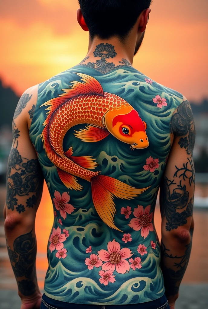 Give me a real full back japanese neck tattoo