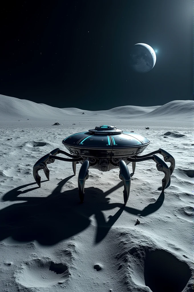 Creat moon lander on moon