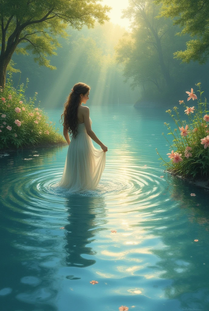 Recreate a famous painting using WATER : element of nature